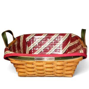 VTG 2005 Large Longaberger Christmas Collection Silver Bells 25 Yr. Basket Combo